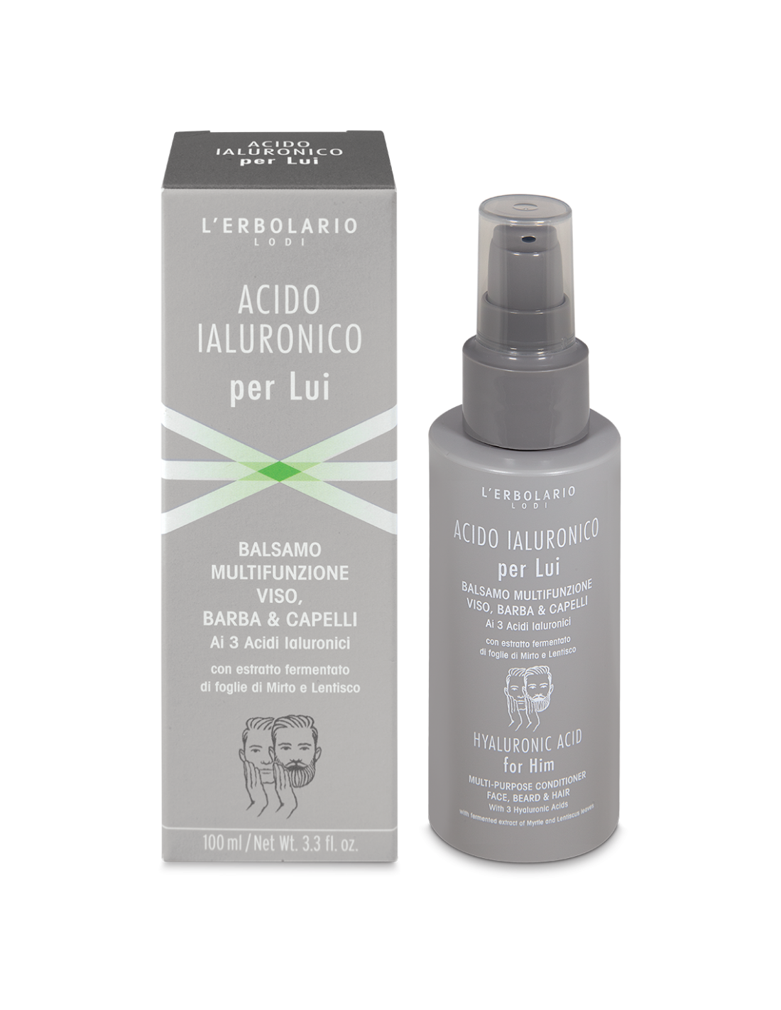 Acide Hyaluronique pour lui Baume visage, barbe et cheveux