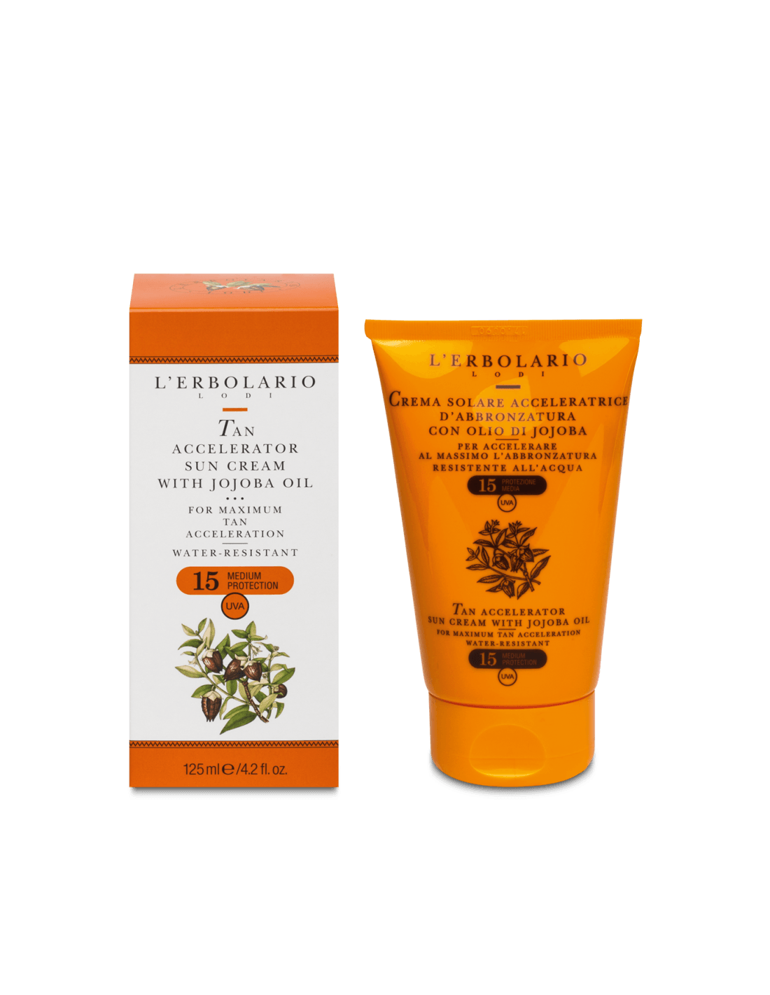 Crème solaire accélératrice de bronzage pour le corps SPF 15
